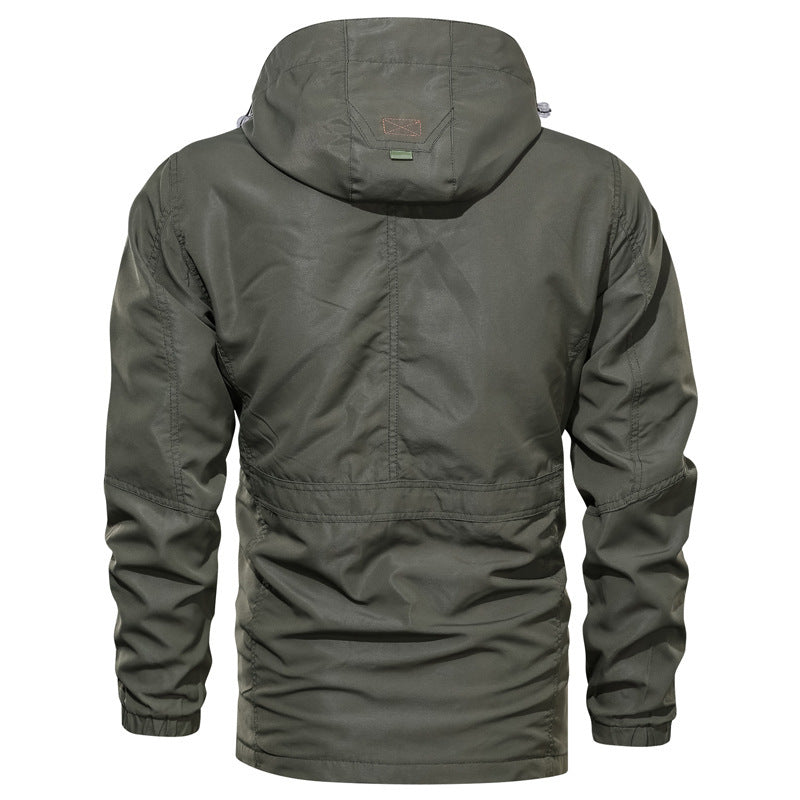 Mens Jacket Autumn Outdoor Breathable Windbreaker Men's Hooded Bomber Casual
