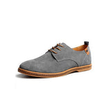 Men's Oxford Shoes Lace Up Business Casual Suede Leather Shoes Black