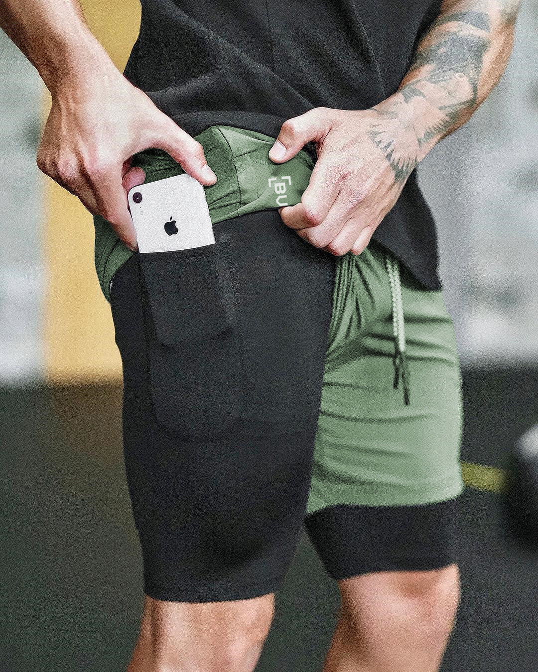 Mens Shorts Pocket Compression Shorts