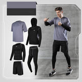 5Pcs/set Compression Sport Suit Quick Dry Running Gym Fitness Tracksuits Set US