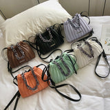 Elegant Crossbody Bag with Spacious Interior Drawstring Bucket Shoulder Purse