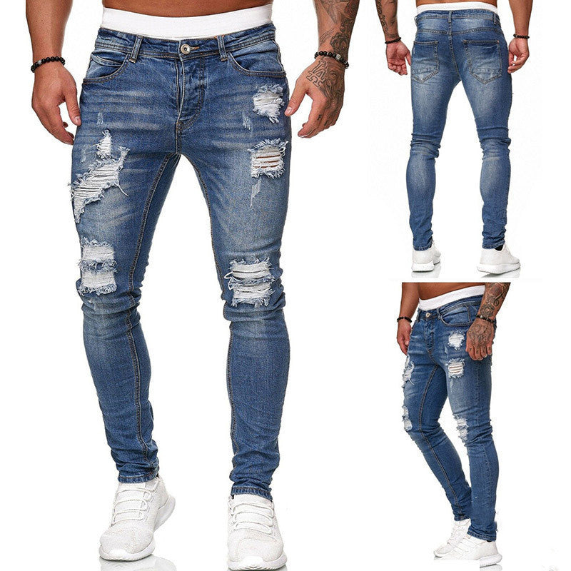 Mens Fashion StreetWear Jeans Skinny Jeans Men Vintage  Denim Trouser Mens Casual Slim Fit Pencil Denim Pants