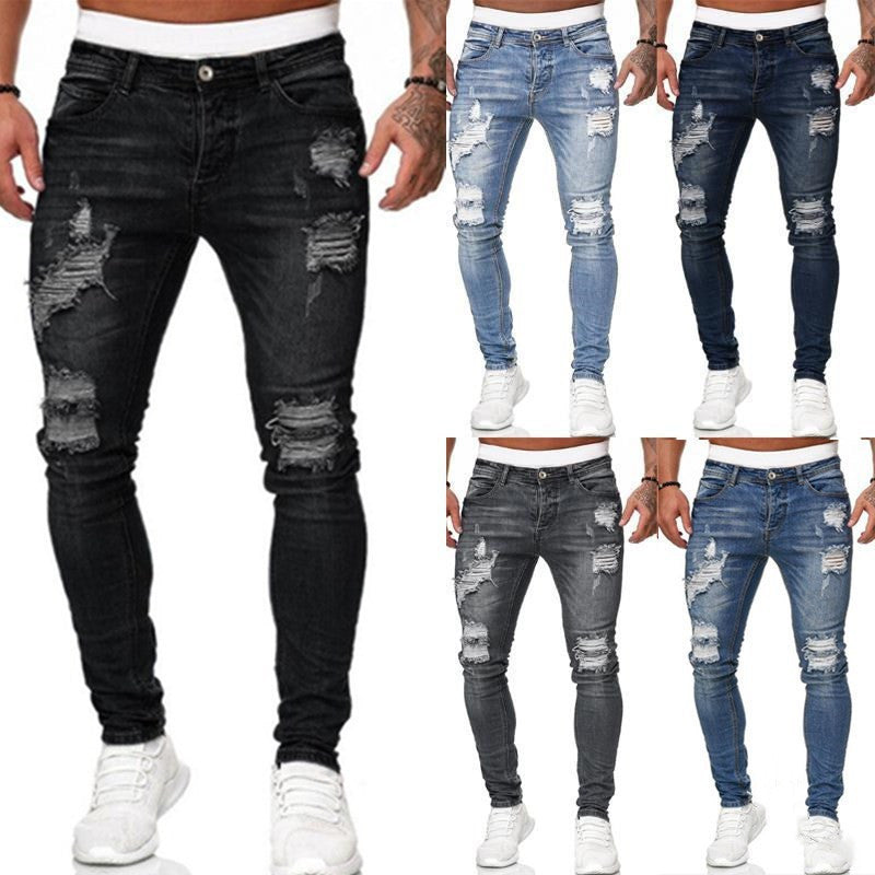 Mens Fashion StreetWear Jeans Skinny Jeans Men Vintage  Denim Trouser Mens Casual Slim Fit Pencil Denim Pants