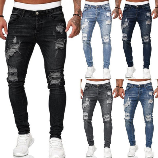 Mens Fashion StreetWear Jeans Skinny Jeans Men Vintage  Denim Trouser Mens Casual Slim Fit Pencil Denim Pants