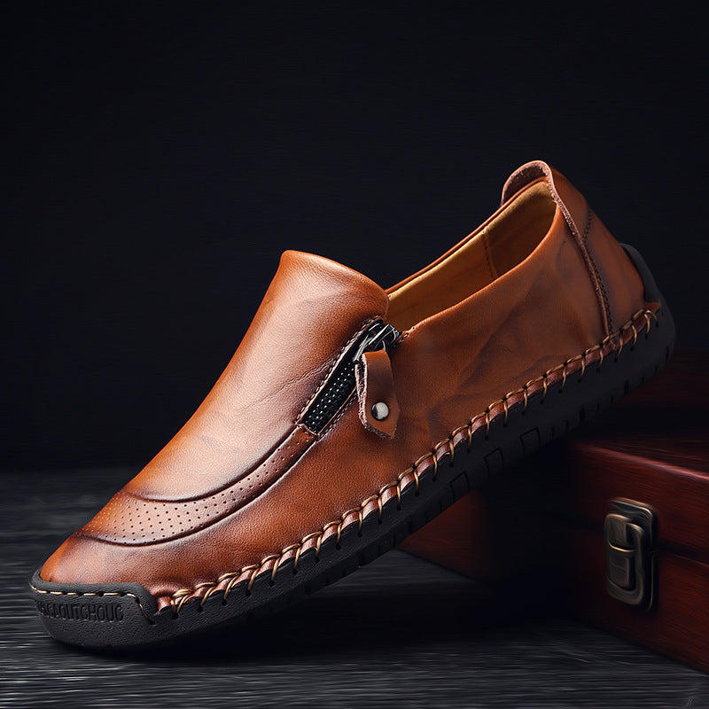 Mens Shoes Casual Breathable Flat Peas Shoes Outdoor Non-slip Driving Shoes