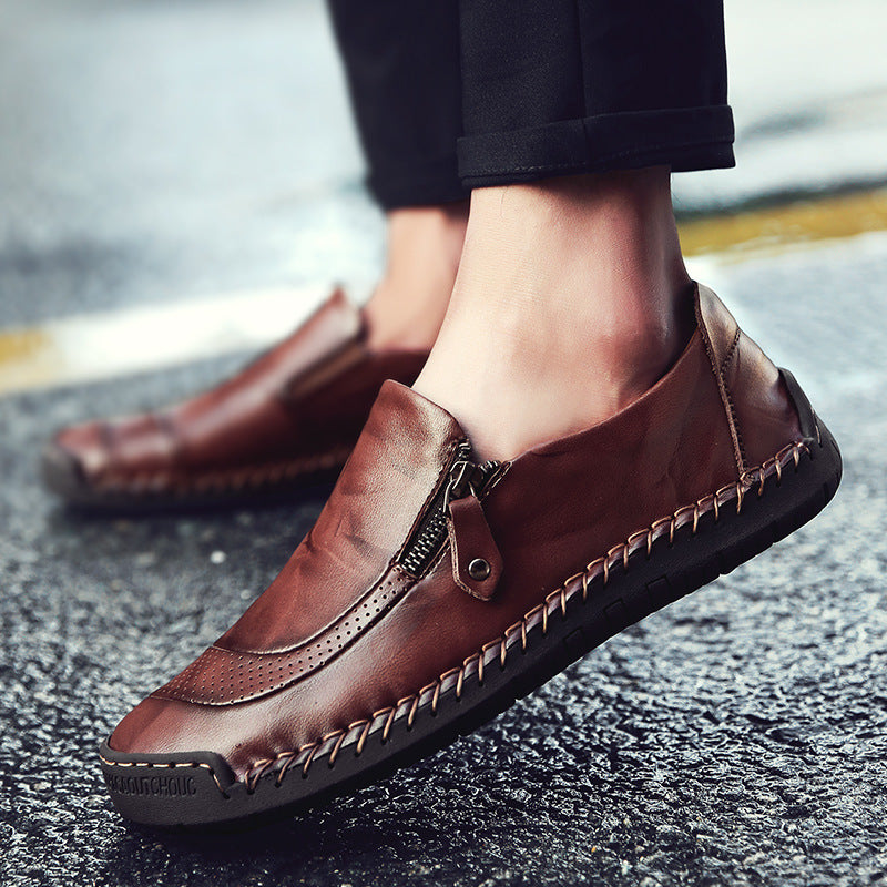Mens Shoes Casual Breathable Flat Peas Shoes Outdoor Non-slip Driving Shoes