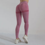 Womens Seamless Knitted Peach Hip Women's Tight Elastic Yoga Pants High Waist Quick-drying Hip Pants