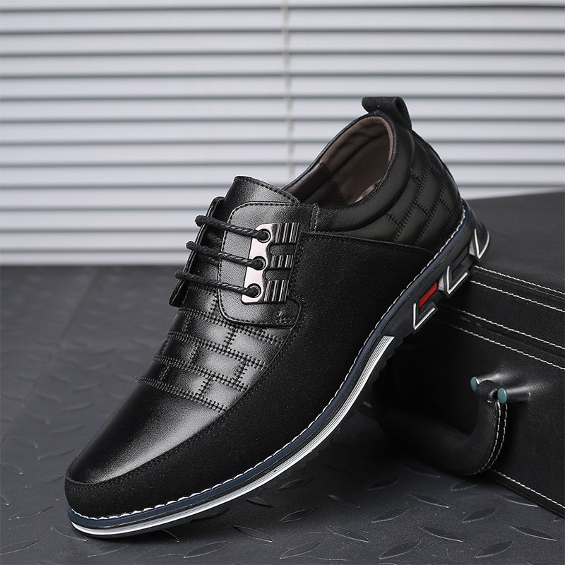Mens Dress Shoes Casual Business Oxford Derby Orthopedic Leather Shoes Simple Lace-up Walk Loafers Flats Shoes for Men