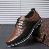 Mens Dress Shoes Casual Business Oxford Derby Orthopedic Leather Shoes Simple Lace-up Walk Loafers Flats Shoes for Men