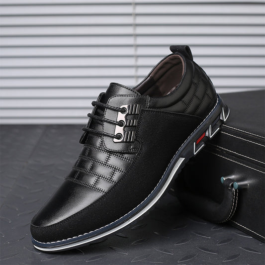 Mens Dress Shoes Casual Business Oxford Derby Orthopedic Leather Shoes Simple Lace-up Walk Loafers Flats Shoes for Men