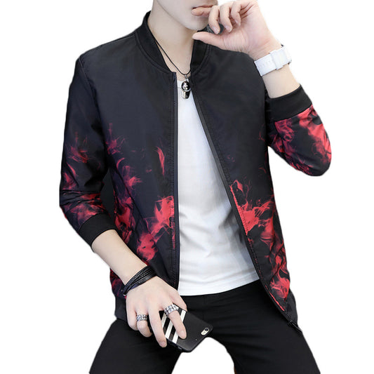 Mens Cultivate One's Morality Collar Printed Jackets