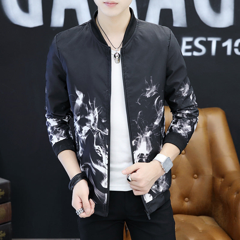 Mens Cultivate One's Morality Collar Printed Jackets