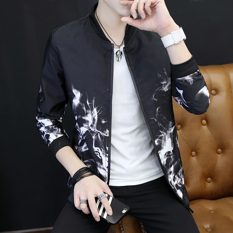Mens Cultivate One's Morality Collar Printed Jackets