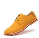Men's Oxford Shoes Lace Up Business Casual Suede Leather Shoes Black