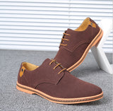 Men's Oxford Shoes Lace Up Business Casual Suede Leather Shoes Black