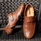 Mens Leather Casual Shoes Comfortable Fashion Sneakers Loafers Lightweight Dress Walking Driving Shoes for Men