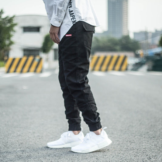 Mens Cargo Pant Trousers Overalls Trousers Slim-fit Harem Trousers With Feet