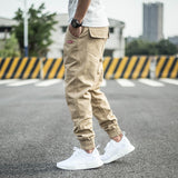 Mens Cargo Pant Trousers Overalls Trousers Slim-fit Harem Trousers With Feet