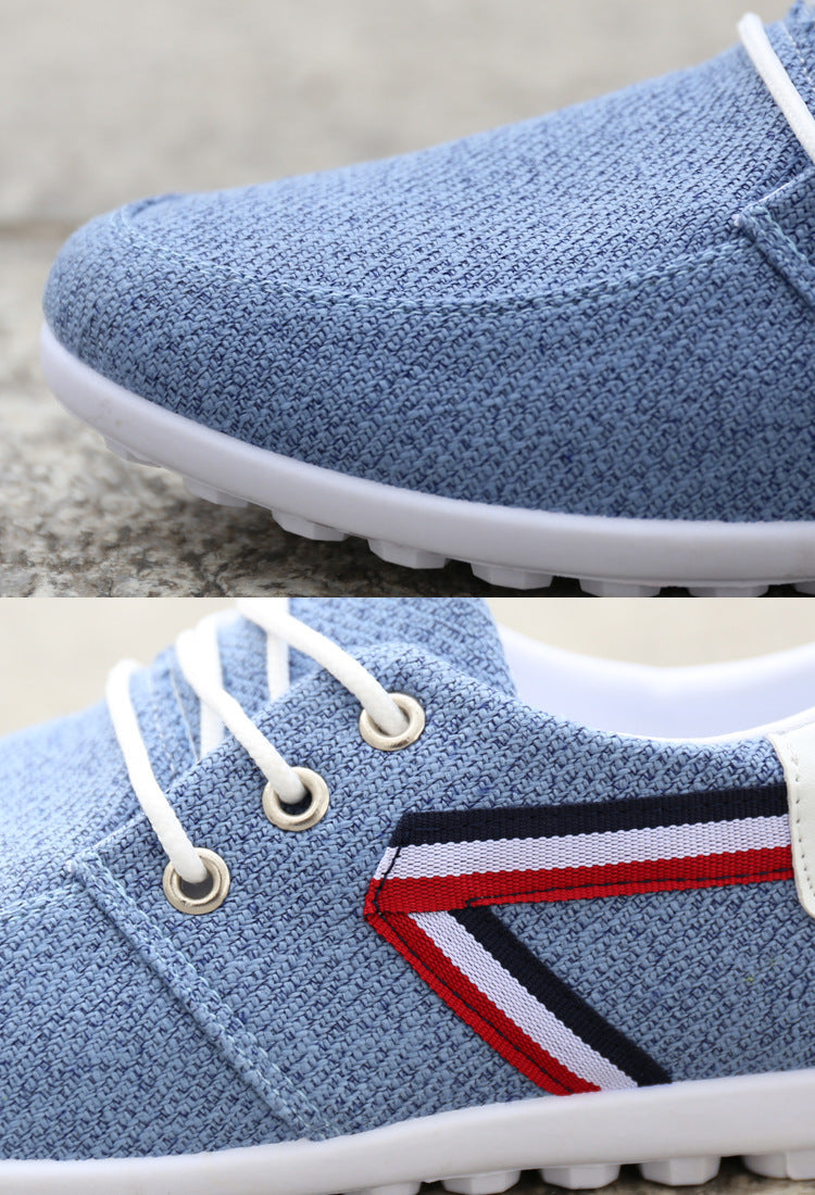 Men'S Soft-Soled Canvas Shoes, Sports And Leisure Old American Cloth Shoes, Peas