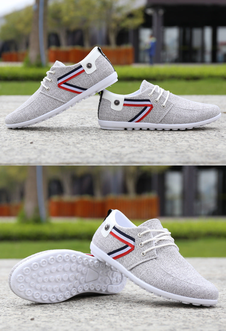 Men'S Soft-Soled Canvas Shoes, Sports And Leisure Old American Cloth Shoes, Peas