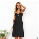 Women Summer Dresses Sleeveless Backless Strap Long Close-fitting Sheath Female
