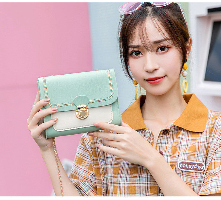 Womens Shoulder Bag High Quality Pu Lock Chain Diagonal Bag