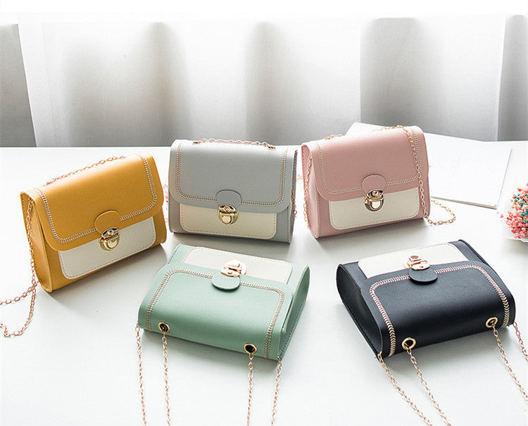 Womens Shoulder Bag High Quality Pu Lock Chain Diagonal Bag
