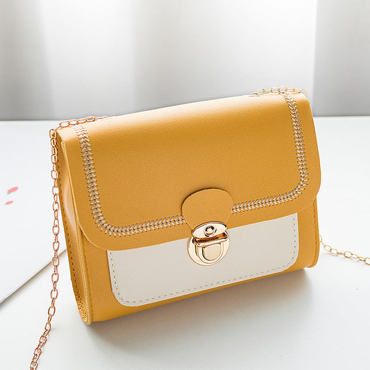 Womens Shoulder Bag High Quality Pu Lock Chain Diagonal Bag
