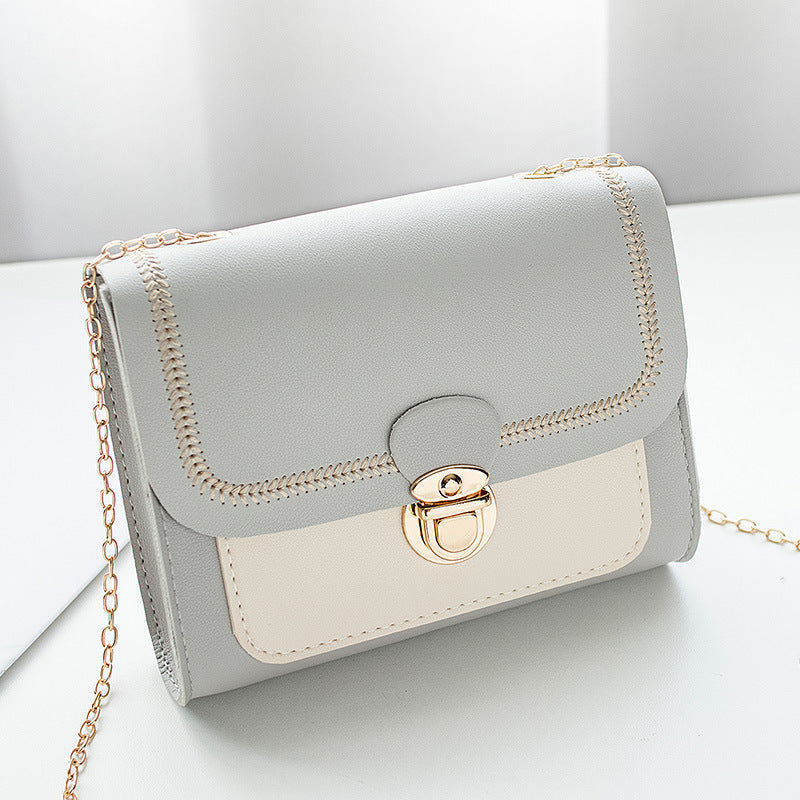 Womens Shoulder Bag High Quality Pu Lock Chain Diagonal Bag