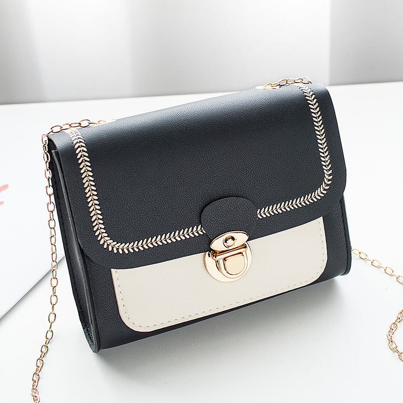 Womens Shoulder Bag High Quality Pu Lock Chain Diagonal Bag