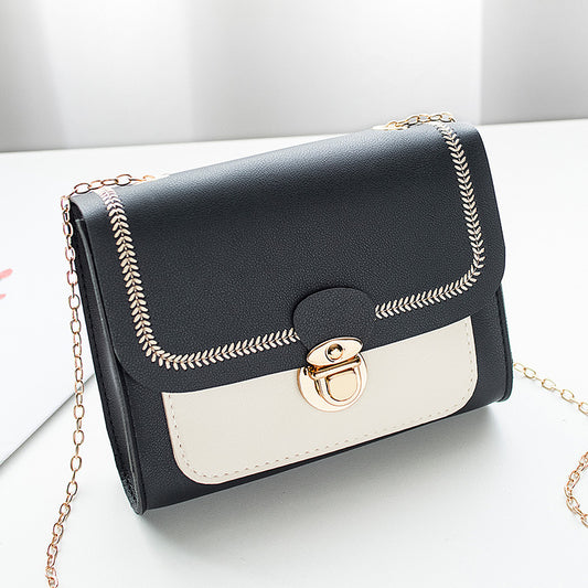 Womens Shoulder Bag High Quality Pu Lock Chain Diagonal Bag