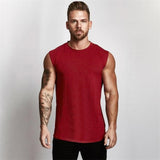 Mens Gym Sleeveless Shirt Cotton Tank Top for Men Sportswear Vest