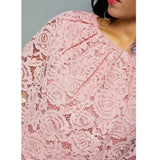 African Lace Dress Plus Size Elegant Pink