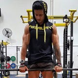 Men's Workout Hooded Tank Tops Sleeveless Gym Hoodies Bodybuilding Muscle Cut Off T-Shirts