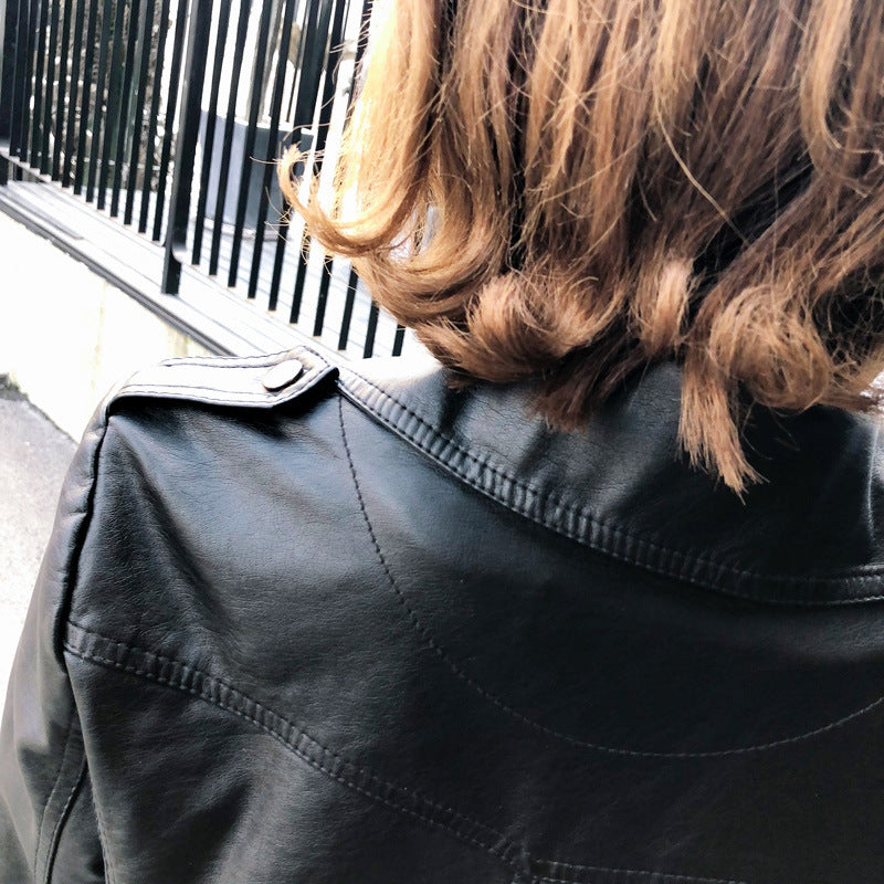 Women's Faux Leather Moto Biker Short Coat Jacket