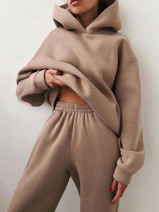 Women Two-piece Set Outfit Hoodie-Pant Large Tracksuit