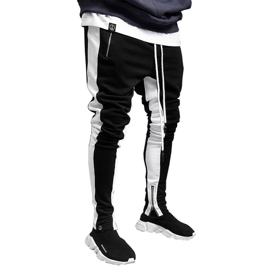 Men's Fashion Strappy Trousers Trousers Zippered Sports Trousers