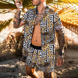 Mens Floral Shirt Beach Two Piece Suit New Fashion Men Sets