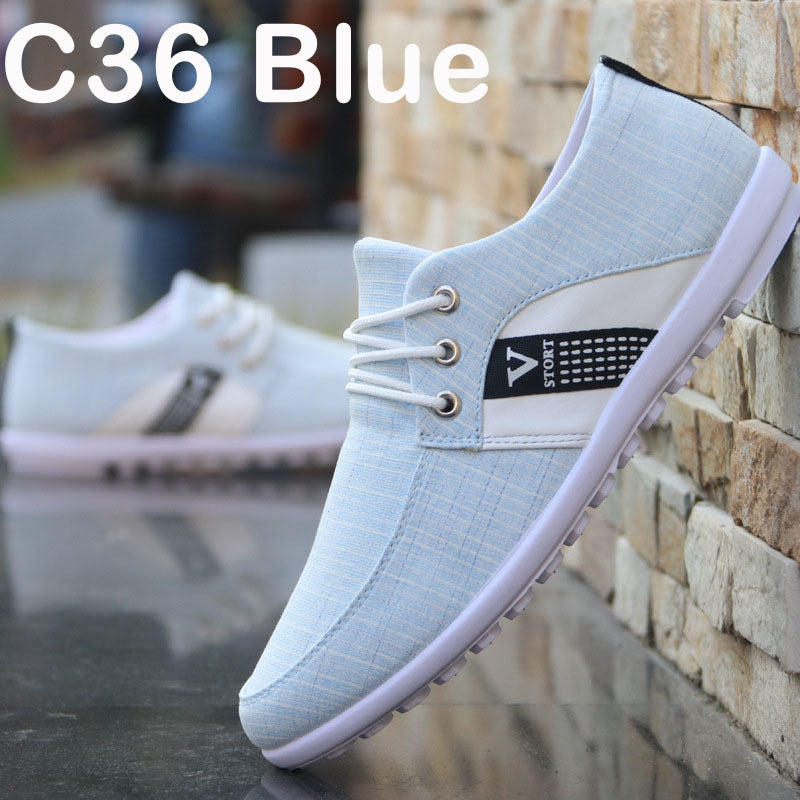 Men'S Soft-Soled Canvas Shoes, Sports And Leisure Old American Cloth Shoes, Peas