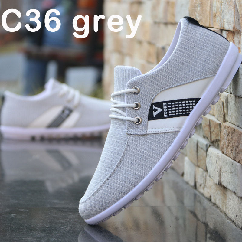 Men'S Soft-Soled Canvas Shoes, Sports And Leisure Old American Cloth Shoes, Peas