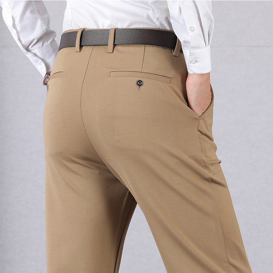 Casual Classic Pants Mens Stretch Trouser High Quality