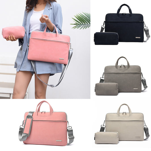 PU Leather Women Laptop Bag Notebook Carrying Case Briefcase For Macbook Air 13.3 14 15.6 Inch
