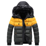 Men Winter Warm Fur Hooded Padded Puffa Jacket