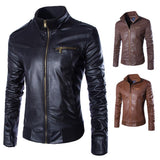 Mens Faux Leather Aviator Bomber Jacket