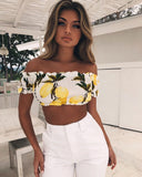 Womens Wrapped Camisole Tube Top Sexy Print Short Sleeve Beach Holiday