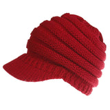 Ponytail Beanie Hat Knitted High Warm Winter Women Tail Skullies