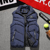 Men's Warm Padded Cotton Vest Waistcoat Autumn Coat Sleeveless Jacket Top