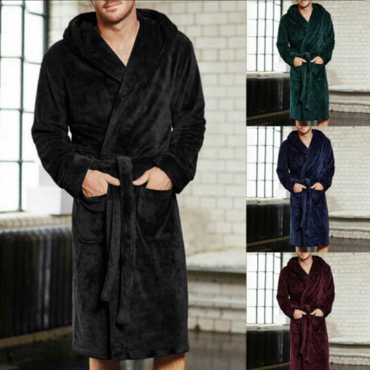 Bathrobe For Mens & Womens Nylon Hooded Double-sided velvet
