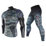 Mens Compression Sport Suit Quick Dry Running Gym Fitness Tracksuits Set