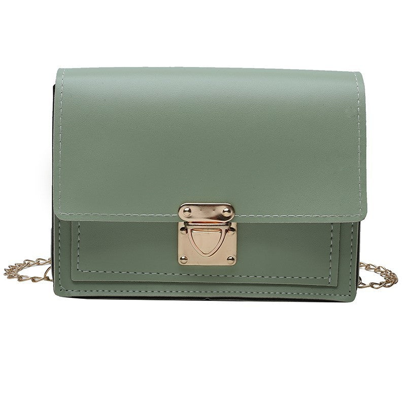 Women's PU Leather  bag shoulder messenger bag chain small square bag